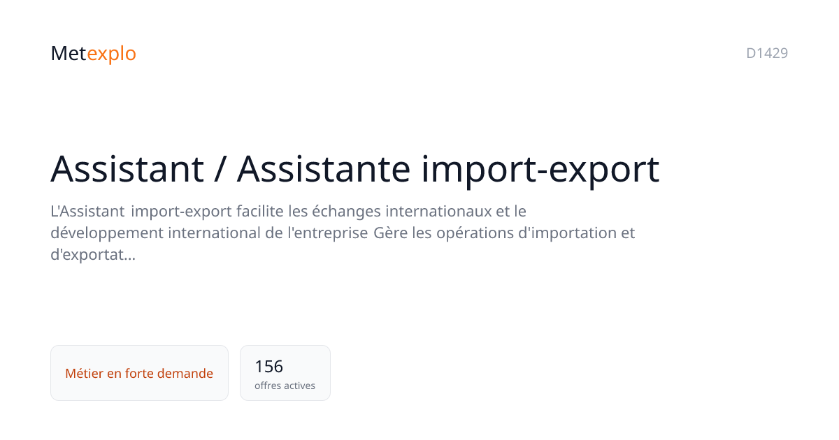 Assistant / Assistante import-export : salaire, compétences ...