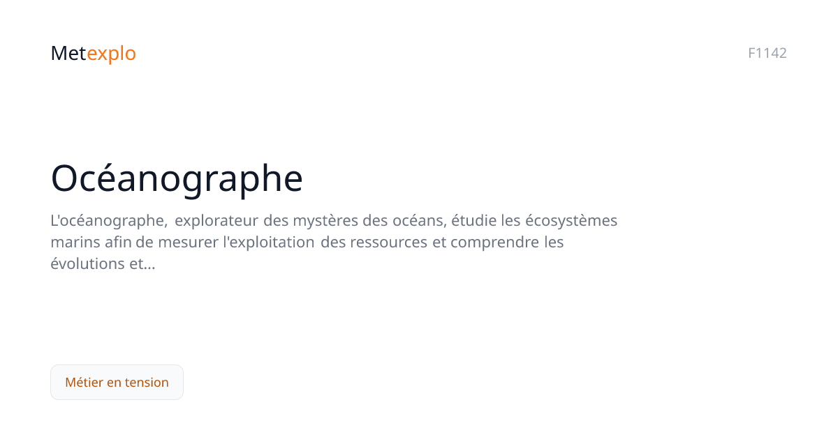 Océanographe : salaire, compétences, perspectives | Metexplo